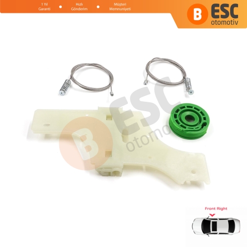 Peugeot 508 MK1 W23  8D 8E 2010-2018 4/5 Kapı 9222GV İçin Elektrikli Ön Sağ Cam Kriko Tamir Seti