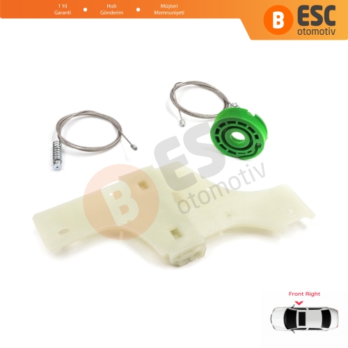 Peugeot 508 MK1 W23  8D 8E 2010-2018 4/5 Kapı 9222GV İçin Elektrikli Ön Sağ Cam Kriko Tamir Seti