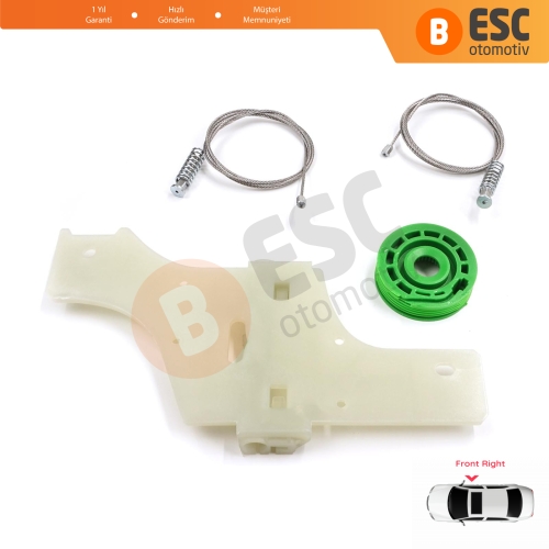 Peugeot 508 MK1 W23  8D 8E 2010-2018 4/5 Kapı 9222GV İçin Elektrikli Ön Sağ Cam Kriko Tamir Seti