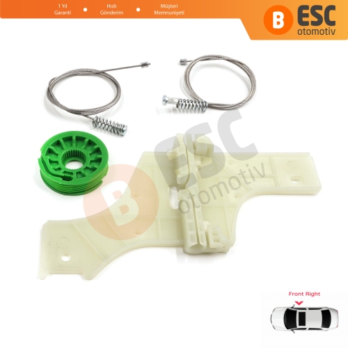 Peugeot 508 MK1 W23  8D 8E 2010-2018 4/5 Kapı 9222GV İçin Elektrikli Ön Sağ Cam Kriko Tamir Seti