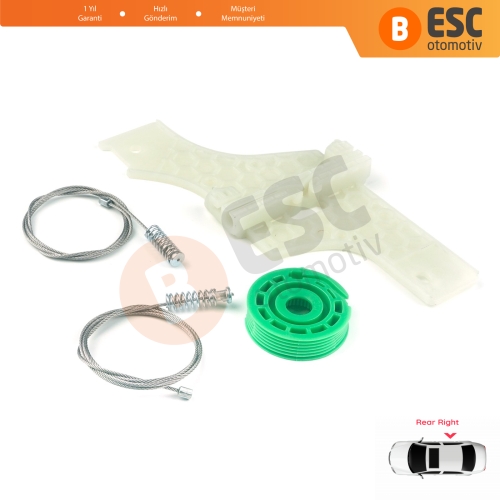 Peugeot 508 MK1 W23  8D 8E 2010-2018 4/5 Kapı 9224H9 İçin Elektrikli Arka Sağ Cam Kriko Tamir Seti