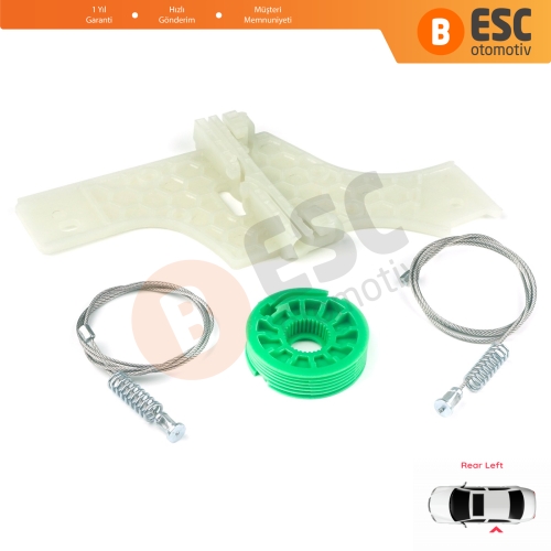 Peugeot 508 MK1 W23  8D 8E 2010-2018 4/5 Kapı 9223H6 İçin Elektrikli Arka Sol Cam Kriko Tamir Seti