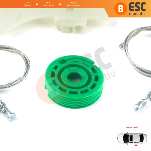 Peugeot 508 MK1 W23  8D 8E 2010-2018 4/5 Kapı 9223H6 İçin Elektrikli Arka Sol Cam Kriko Tamir Seti