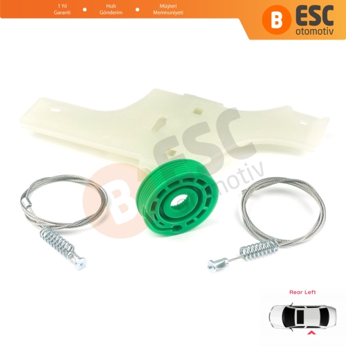 Peugeot 508 MK1 W23  8D 8E 2010-2018 4/5 Kapı 9223H6 İçin Elektrikli Arka Sol Cam Kriko Tamir Seti