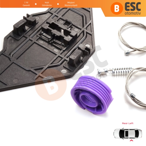 Citroen C5 MK2 MK3 RD/TD RC RD RW 2007-2018 4/5 Kapı 9675915280 İçin Elektrikli Arka Sol Cam Kriko Tamir Seti
