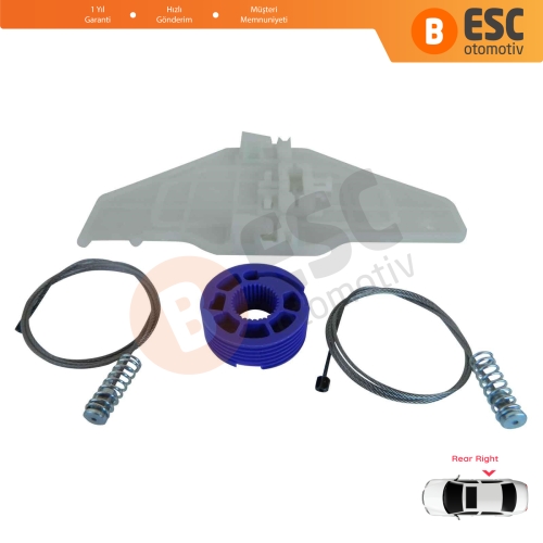 Citroen C5 MK2 MK3 RD/TD RC RD RW 2007-2018 4/5 Kapı 9675915180 İçin Elektrikli Arka Sağ Cam Kriko Tamir Seti