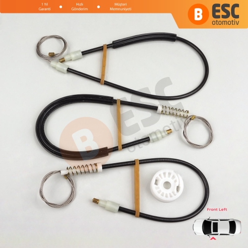 BMW 5 Serisi E60 E61 2003-2010 4/5 Kapı 51337184383 İçin Elektrikli Ön Sol Cam Kriko Tamir Seti