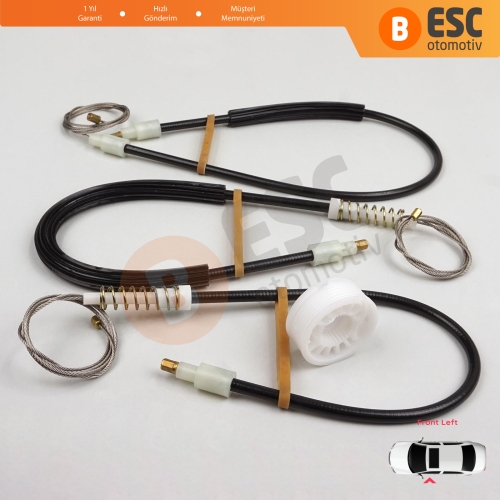 BMW 5 Serisi E60 E61 2003-2010 4/5 Kapı 51337184383 İçin Elektrikli Ön Sol Cam Kriko Tamir Seti