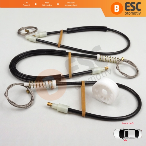 BMW 5 Serisi E60 E61 2003-2010 4/5 Kapı 51337184383 İçin Elektrikli Ön Sol Cam Kriko Tamir Seti