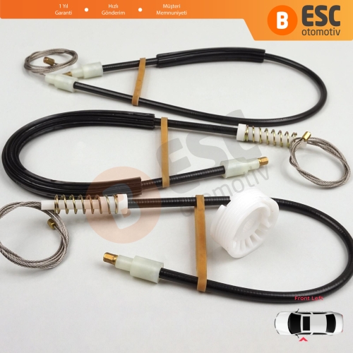 BMW 5 Serisi E60 E61 2003-2010 4/5 Kapı 51337184383 İçin Elektrikli Ön Sol Cam Kriko Tamir Seti