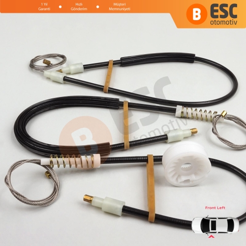 BMW 5 Serisi E60 E61 2003-2010 4/5 Kapı 51337184383 İçin Elektrikli Ön Sol Cam Kriko Tamir Seti