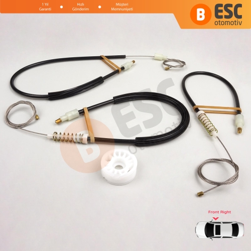 BMW 5 Serisi E60 E61 2003-2010 4/5 Kapı 51337184384 İçin Elektrikli Ön Sağ Cam Kriko Tamir Seti