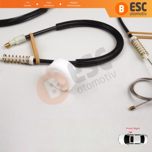 BMW 5 Serisi E60 E61 2003-2010 4/5 Kapı 51337184384 İçin Elektrikli Ön Sağ Cam Kriko Tamir Seti