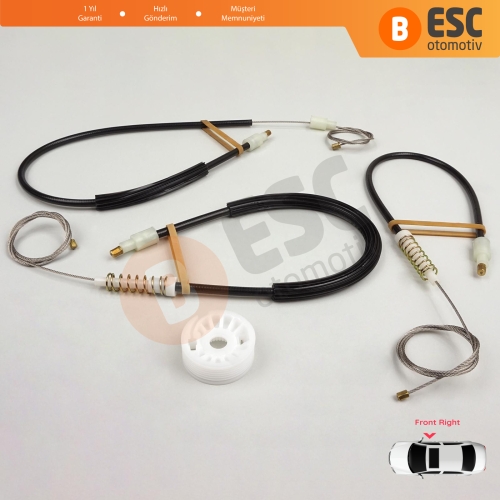 BMW 5 Serisi E60 E61 2003-2010 4/5 Kapı 51337184384 İçin Elektrikli Ön Sağ Cam Kriko Tamir Seti