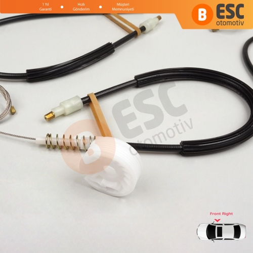 BMW 5 Serisi E60 E61 2003-2010 4/5 Kapı 51337184384 İçin Elektrikli Ön Sağ Cam Kriko Tamir Seti