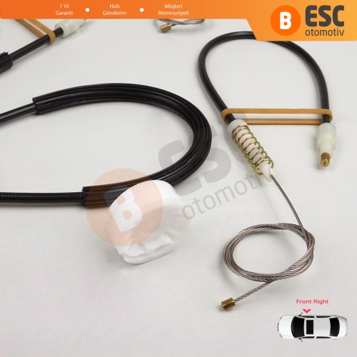 BMW 5 Serisi E60 E61 2003-2010 4/5 Kapı 51337184384 İçin Elektrikli Ön Sağ Cam Kriko Tamir Seti