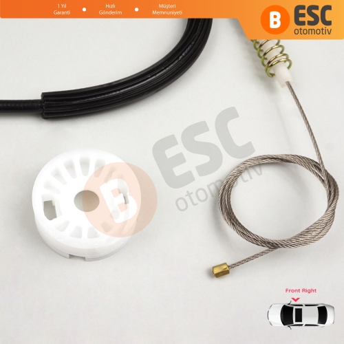 BMW 5 Serisi E60 E61 2003-2010 4/5 Kapı 51337184384 İçin Elektrikli Ön Sağ Cam Kriko Tamir Seti