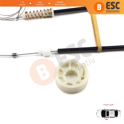 BMW 5 Serisi E39 04/1999-2004 4/5 Kapı Makyajlı Kasa 51338236860 İçin Ön Sol Kapı Cam Kriko Tamir Seti