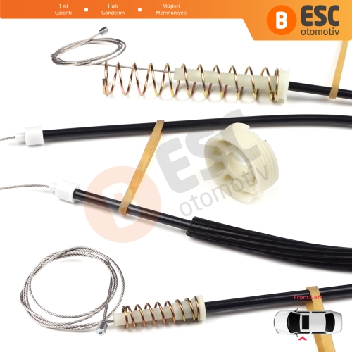 BMW 5 Serisi E39 04/1999-2004 4/5 Kapı Makyajlı Kasa 51338236860 İçin Ön Sol Kapı Cam Kriko Tamir Seti