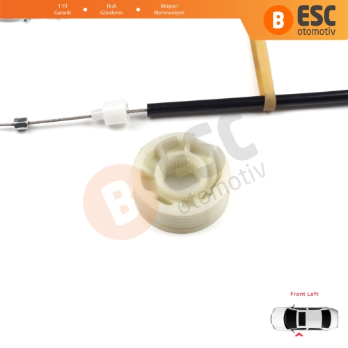 BMW 5 Serisi E39 04/1999-2004 4/5 Kapı Makyajlı Kasa 51338236860 İçin Ön Sol Kapı Cam Kriko Tamir Seti