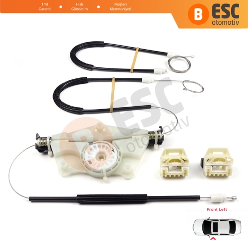 Seat Toledo MK2 1M2 1998-2004 Leon MK1 1M1 1999-2006 4/5 Kapı 1M0837461A İçin Sol Ön Cam Kriko Tamir Seti