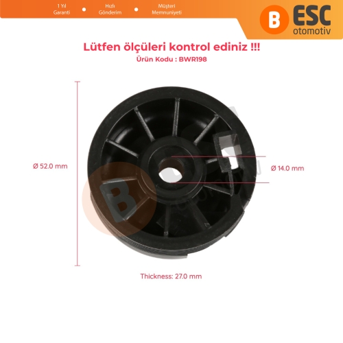 Renault Megane 2 Peugeot 206 Opel Meriva Citroen C3 8201010925 İçin Sağ Cam Kriko Tamir Makarası 