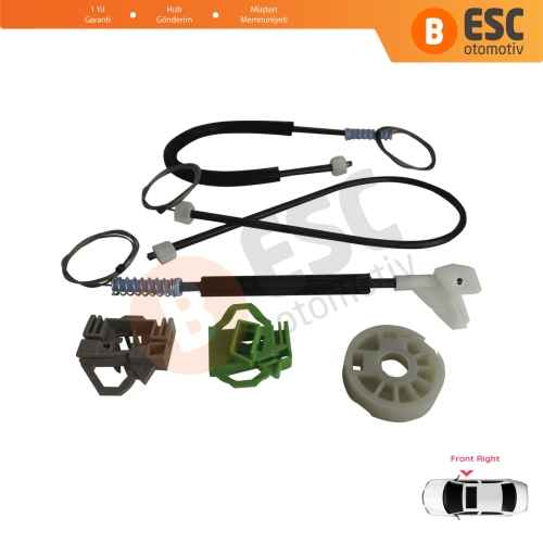 VW Polo Classic 6V2 6KV2 Variant 6V5 Caddy MK2 9K9 9U 6K4837402P İçin Ön Sağ Cam Kriko Tamir Seti