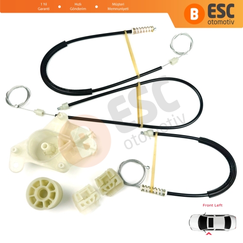 VW Transporter T5 Caravelle Multivan 2003-2015 7H0837753 İçin Ön Sol Kapı Cam Kriko Tamir Seti