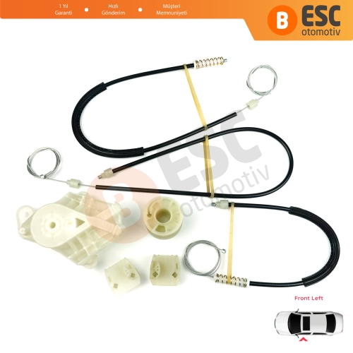 VW Transporter T5 Caravelle Multivan 2003-2015 7H0837753 İçin Ön Sol Kapı Cam Kriko Tamir Seti