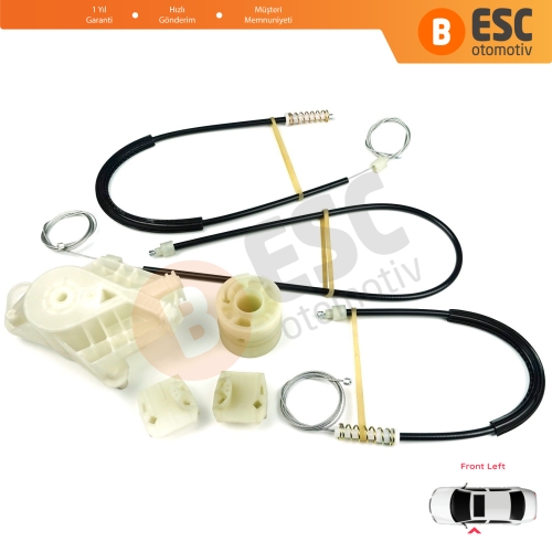 VW Transporter T5 Caravelle Multivan 2003-2015 7H0837753 İçin Ön Sol Kapı Cam Kriko Tamir Seti