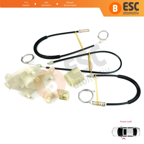 VW Transporter T5 Caravelle Multivan 2003-2015 7H0837753 İçin Ön Sol Kapı Cam Kriko Tamir Seti