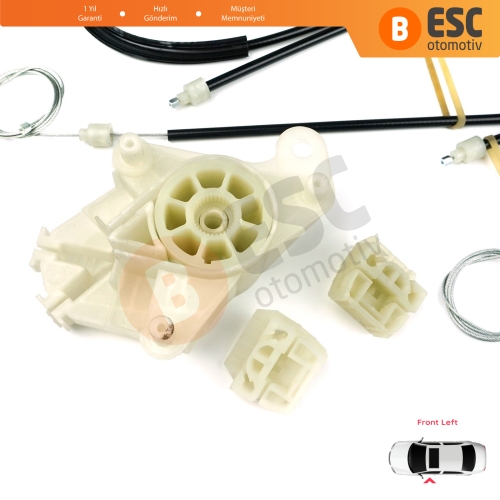 VW Transporter T5 Caravelle Multivan 2003-2015 7H0837753 İçin Ön Sol Kapı Cam Kriko Tamir Seti