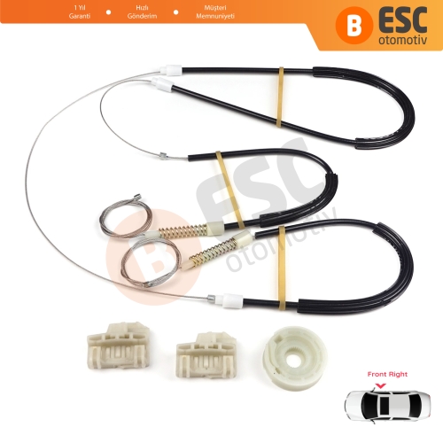 VW Polo MK3 6N1 6N2 Hatchback 1994-2001 4/5 Kapı 6N4837462 İçin Ön Sağ Kapı Cam Kriko Tamir Seti