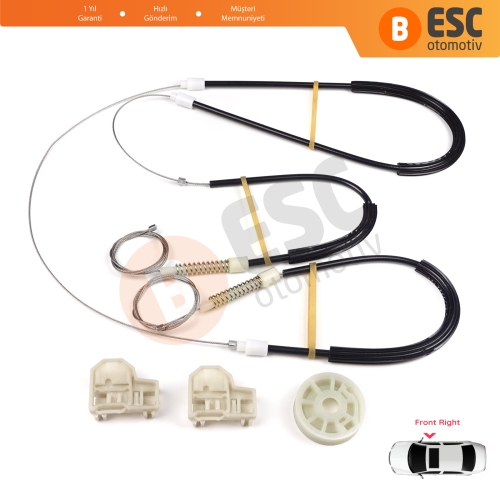 VW Polo MK3 6N1 6N2 Hatchback 1994-2001 4/5 Kapı 6N4837462 İçin Ön Sağ Kapı Cam Kriko Tamir Seti