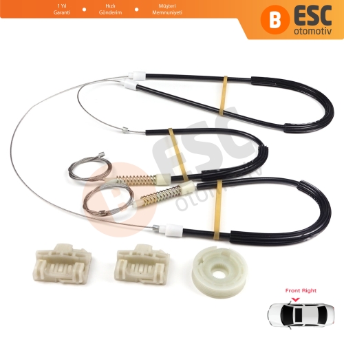 VW Polo MK3 6N1 6N2 Hatchback 1994-2001 4/5 Kapı 6N4837462 İçin Ön Sağ Kapı Cam Kriko Tamir Seti