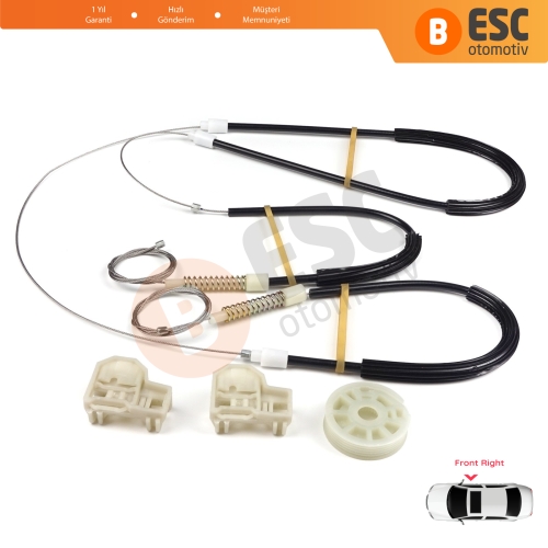 VW Polo MK3 6N1 6N2 Hatchback 1994-2001 4/5 Kapı 6N4837462 İçin Ön Sağ Kapı Cam Kriko Tamir Seti