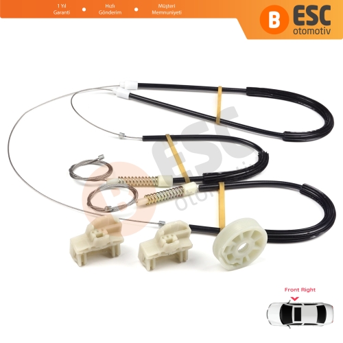 VW Polo MK3 6N1 6N2 Hatchback 1994-2001 4/5 Kapı 6N4837462 İçin Ön Sağ Kapı Cam Kriko Tamir Seti