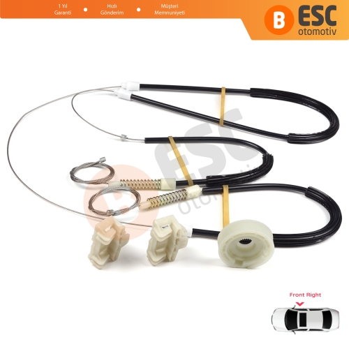 VW Polo MK3 6N1 6N2 Hatchback 1994-2001 4/5 Kapı 6N4837462 İçin Ön Sağ Kapı Cam Kriko Tamir Seti