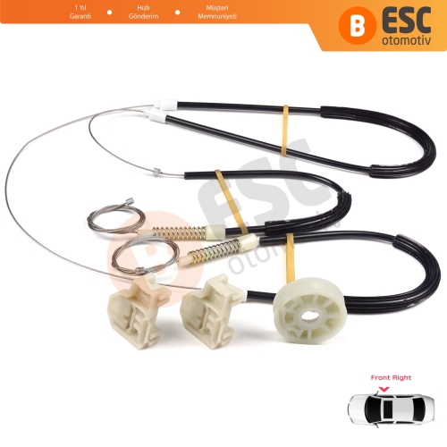 VW Polo MK3 6N1 6N2 Hatchback 1994-2001 4/5 Kapı 6N4837462 İçin Ön Sağ Kapı Cam Kriko Tamir Seti