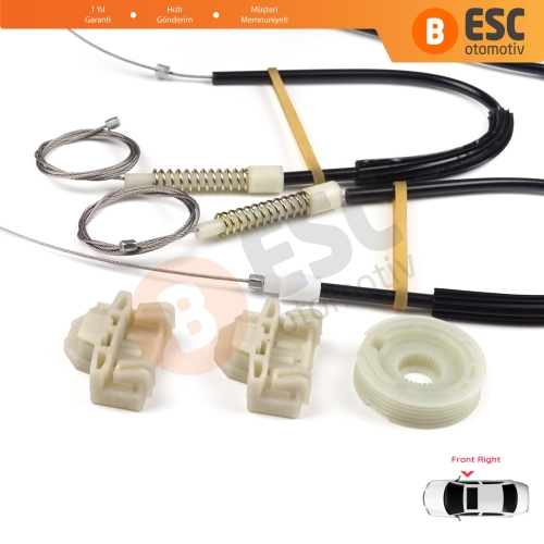 VW Polo MK3 6N1 6N2 Hatchback 1994-2001 4/5 Kapı 6N4837462 İçin Ön Sağ Kapı Cam Kriko Tamir Seti