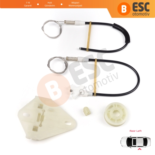 Renault Megane MK1 X64 1996-2003 4/5 Kapı 7700834343 İçin Arka Sol Kapı Cam Kriko Tamir Seti