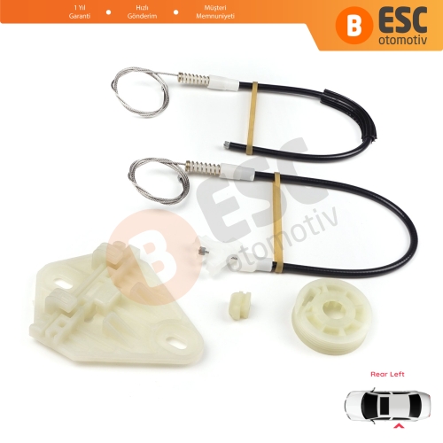 Renault Megane MK1 X64 1996-2003 4/5 Kapı 7700834343 İçin Arka Sol Kapı Cam Kriko Tamir Seti