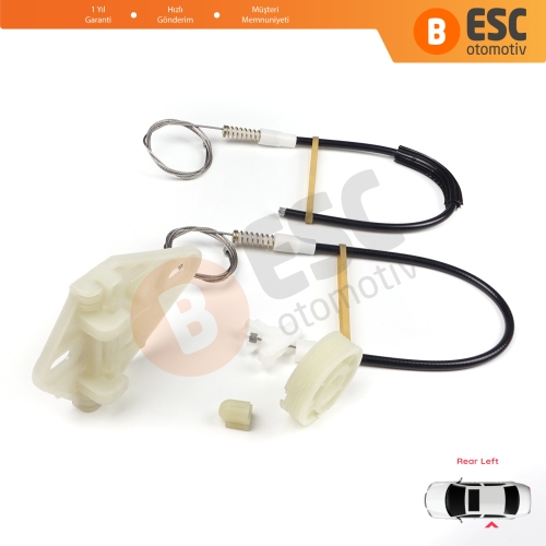 Renault Megane MK1 X64 1996-2003 4/5 Kapı 7700834343 İçin Arka Sol Kapı Cam Kriko Tamir Seti