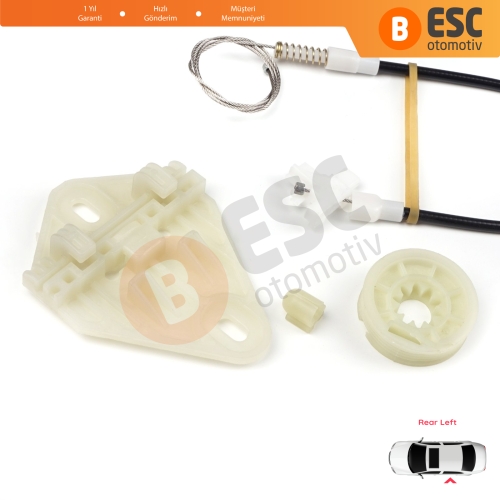 Renault Megane MK1 X64 1996-2003 4/5 Kapı 7700834343 İçin Arka Sol Kapı Cam Kriko Tamir Seti