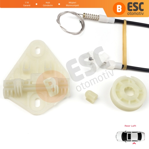 Renault Megane MK1 X64 1996-2003 4/5 Kapı 7700834343 İçin Arka Sol Kapı Cam Kriko Tamir Seti