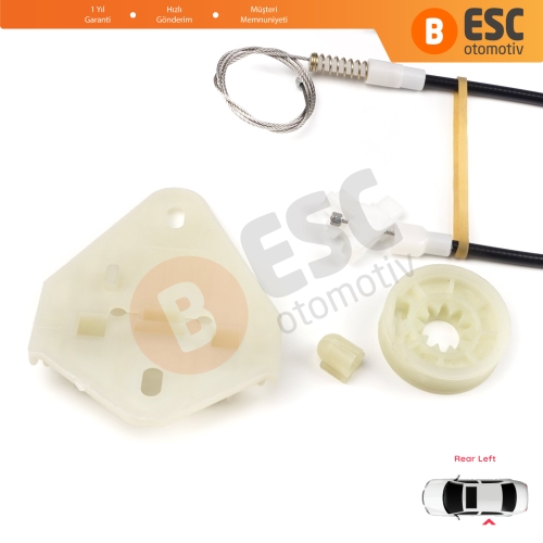 Renault Megane MK1 X64 1996-2003 4/5 Kapı 7700834343 İçin Arka Sol Kapı Cam Kriko Tamir Seti