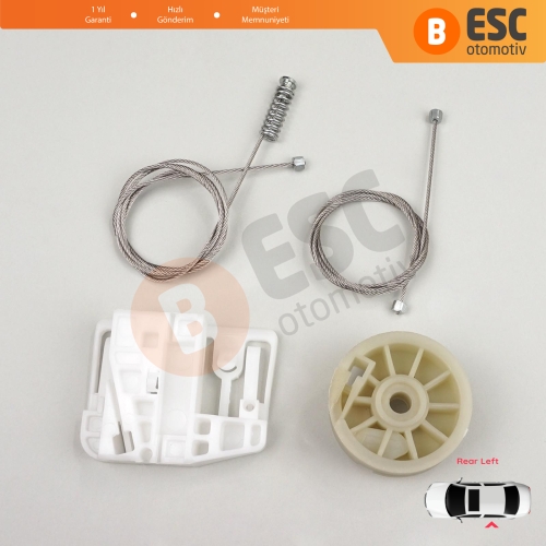 Renault Megane MK2 2002-2008 4/5 Kapı 8200028070 İçin Arka Sol Kapı Cam Kriko Tamir Seti