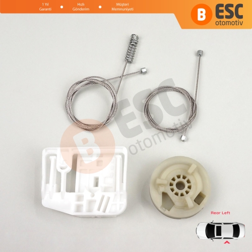 Renault Megane MK2 2002-2008 4/5 Kapı 8200028070 İçin Arka Sol Kapı Cam Kriko Tamir Seti