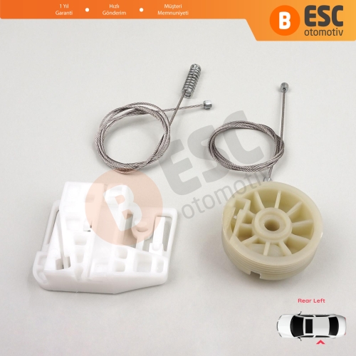 Renault Megane MK2 2002-2008 4/5 Kapı 8200028070 İçin Arka Sol Kapı Cam Kriko Tamir Seti