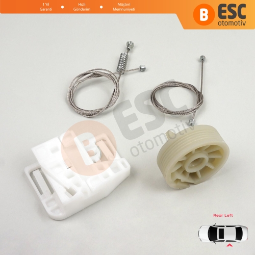 Renault Megane MK2 2002-2008 4/5 Kapı 8200028070 İçin Arka Sol Kapı Cam Kriko Tamir Seti